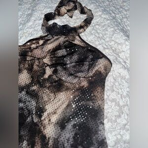 Brown Sequence halter top